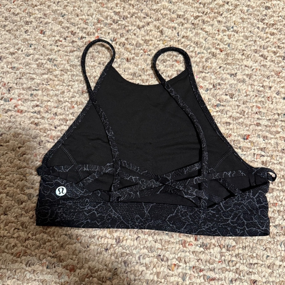 Lululemon Twist & Reach Bra Lacescape Light Cast Black- Size 4